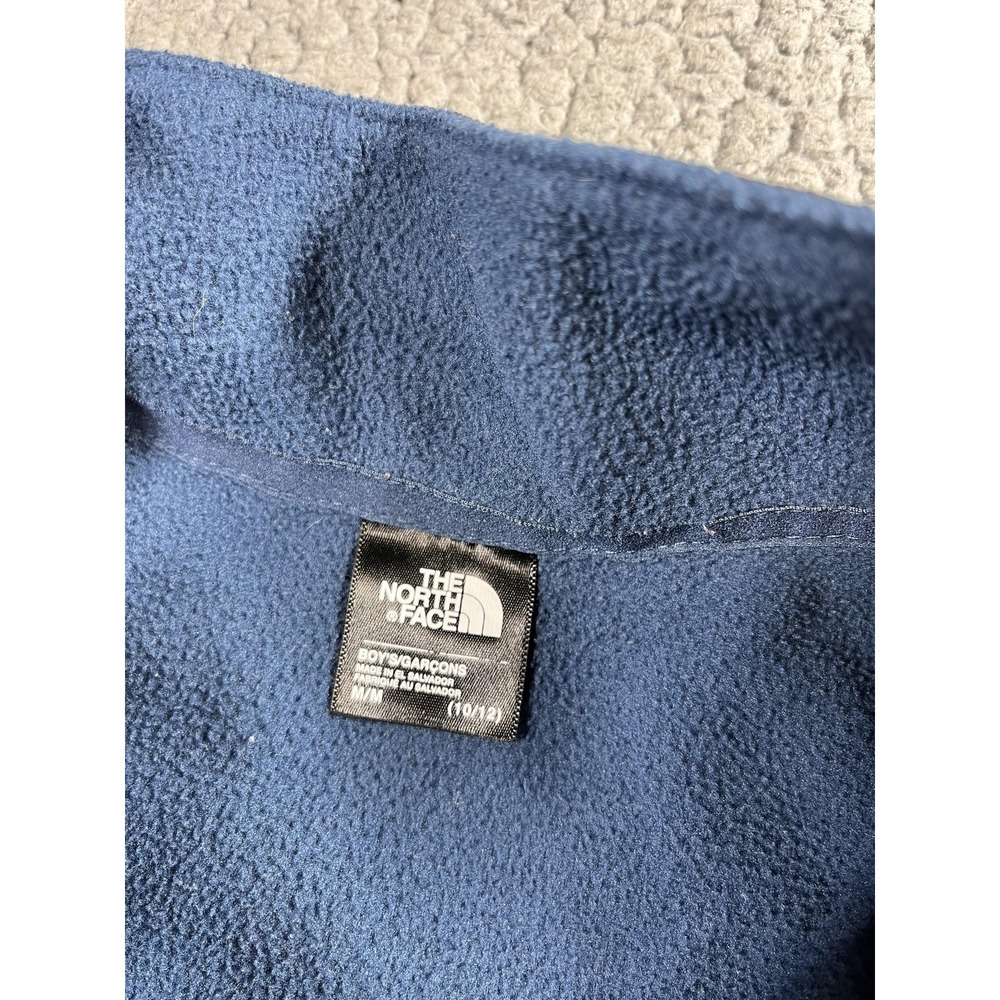 The North Face Jacket Boys Medium 10-12 Blue Camo 1/4 Zip Fleece Pullover - Picture 6 of 10